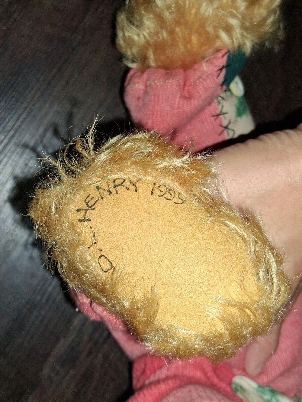 RARE Vintage Handmade Mohair Teddy Bear From Derby Henry